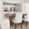 a dining room table with chairs